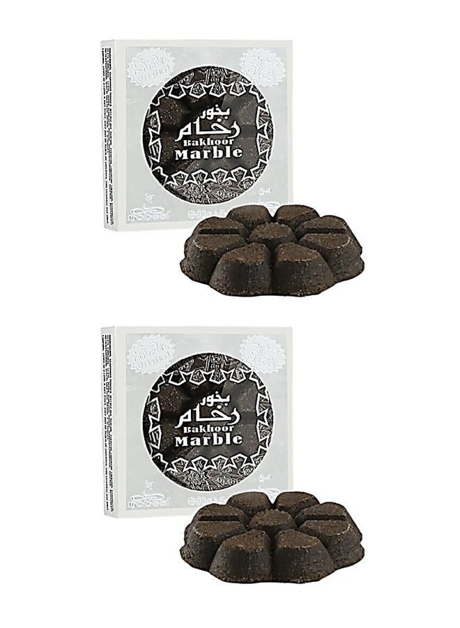 نبيل قطعتان من بخور نبيل الرخامي، 30 غراماً، بخور عربي فاخر برائحة العود العميقة لإضفاء جو ملكي على المنزل - Image 1